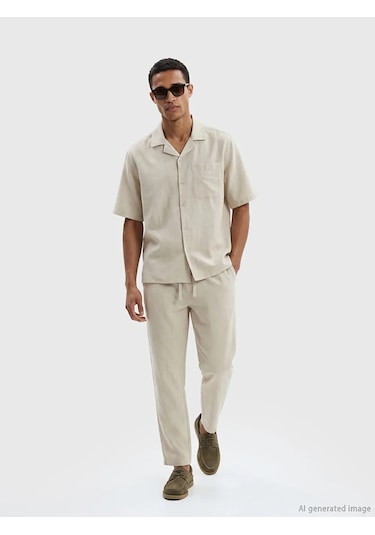 Lc Waikiki Bej Regular Fit Keten Görünümlü Erkek Pantolon