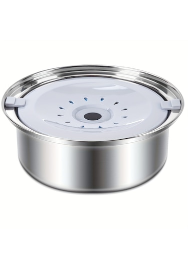 Ecronicword Paslanmaz Çelik Evcil Hayvan Su Kabı Kediler Köpekler 2.5l W13