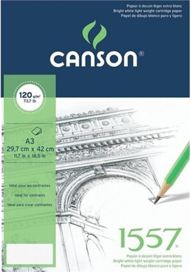 Canson 1557 Eskiz Defteri 120 G 40 Yaprak. A3
