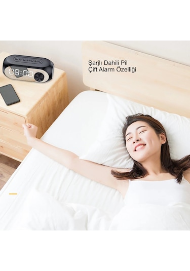 Hymark Bluetooth S8 Rgb Led Işıklı Dijital Saat Alarm Şarjlı Hopa