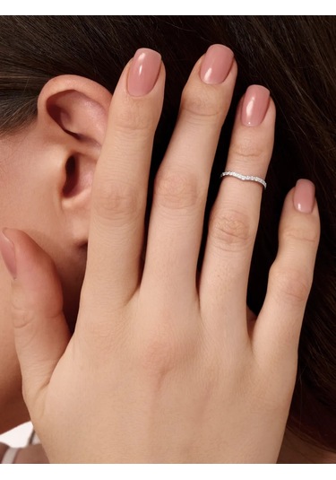 Zoloto Russkih 925 Ayar Gümüşten Fiyanit Taşlı Parmak Eklemi Halkası 363183195 Gri