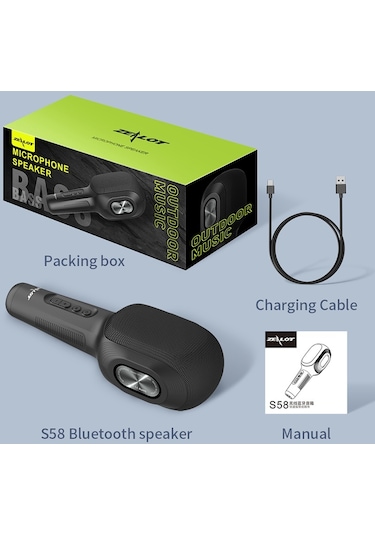 Zealot S58 Kablosuz Bluetooth Karaoke Mikrofon Şarj Edilebilir Ev Ktv Parti El Mikrofonu Hoparlörü - Pembe 682000363b