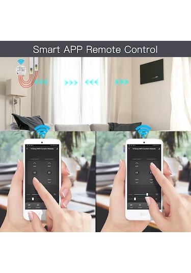Tuya Destekli Wifi Akıllı 2 Kanallı Panjur Stor Anahtarı