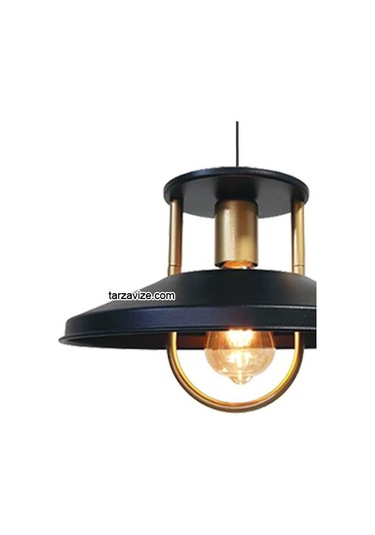 Tarzavize Trt40 Dekoratif Siyah Tekli Retro Modern Sarkıt Avize Siyah