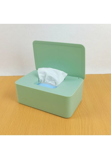 Beyaz Kedi-ıslak Mendil Kutusu Masaüstü Mühür Bebek Mendilleri Kağıt Saklama Kutusu Ev Plastik Toz Geçirmez Kapaklı Mendil Kutusu Ev Ofis Dekor İçin