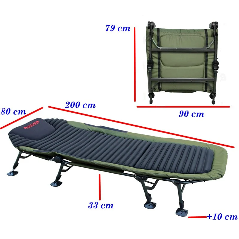 Bauer Spandex 3d Bedchair 8 Ayaklı Kampet Haki - Siyah