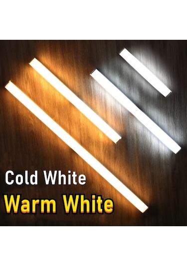 Beyaz Usb Şarj Edilebilir Lamba Led Gece Lambası Hareket Sensörlü Led Işık Mutfak Dolap Dolap Aydınlatması 22cm/32cm/52cm Alüminyum Led'ler 12cm