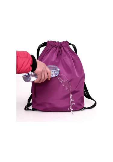 Kırmızı İpli Seyahat Sırt Çantası Su Geçirmez Naylon Büyük Kapasiteli Saklama Çantası Kadın Omuz Çantası Kırmızı