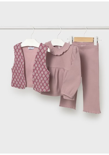 Mayoral Kız Bebek Pantolon Yelek Takım 2593 Pudra