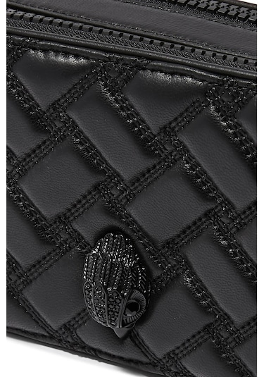 Kurt Geiger Dual Zip Camera %100 Deri Lüks Tasarım Kadın Çapraz Çanta Siyah