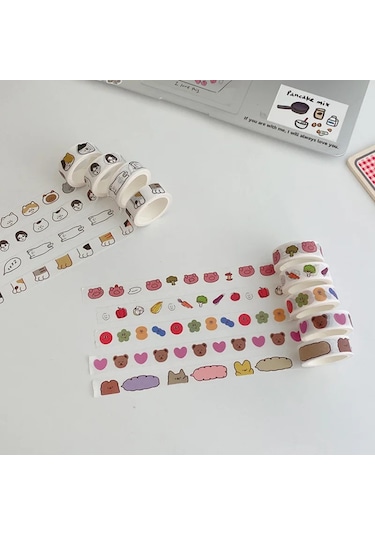 5m Washi Bant Ins Sevimli Kore Çizgi Film Kedi Pençe Ayı Maskeleme Bandı Coloful Dialog