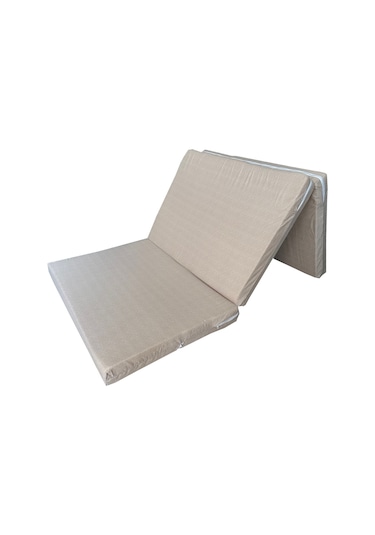 Katlanır Yer Yatağı 8 Cm Kalın Sünger Yatak 80x180x8 Cm-krem