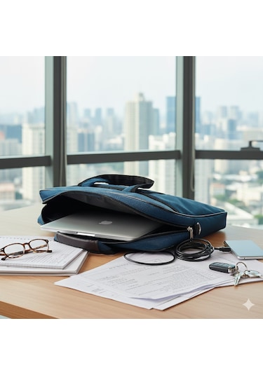 Newfull Nova 17 İnç Laptop Notebook Dizüstü Bilgisayar Evrak Çantası Lacivert