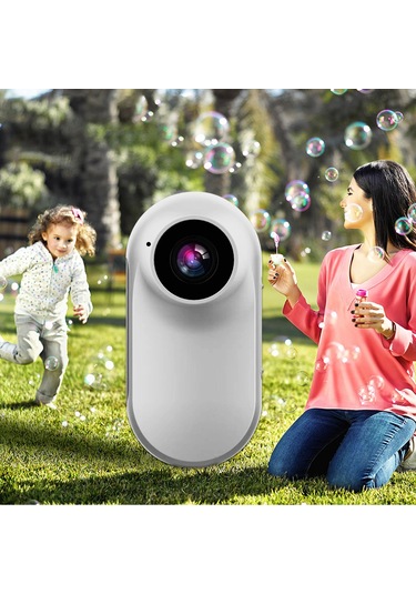 Lemestar Beyaz Outdoor Spor Kamera - 1080p Full Hd Kayıt Cihazı, 0.96" Ekran, 8mp Fotoğraf, Sürekli Kayıt, Ip54 Su Geçirmez, 380mah Batarya Beyaz