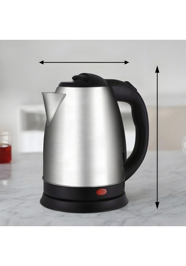 Hangfox 1.8l Paslanmaz Çelik Elektrikli Su Kaynagi 1500w Hizli Isitma Sicaklik Kontrolu Kuru Isitma Koruma Ev Kullanimi Fincan Gumus Siyah, 220v Avrupa Tipi Çok Renkli