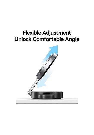 Usams Cd234 Katlanır 3'ü 1 Arada Manyetik Kablosuz Hızlı Şarj Cihazı Siyah