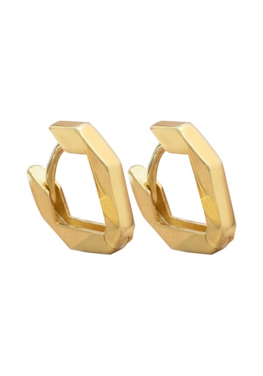 Dkmn Gümüş Modern V Şekilli Gümüş Halka Küpe