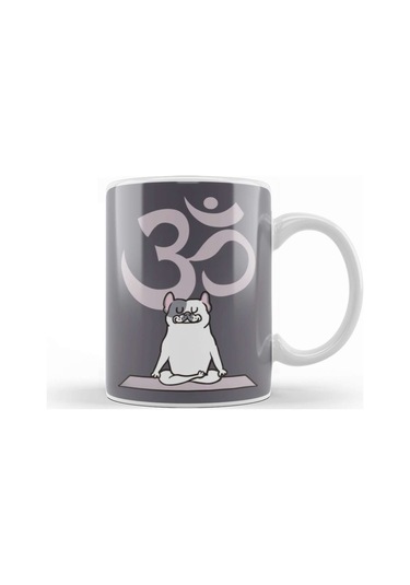 Om French Bulldog Kupa Bardak Porselen Karışık