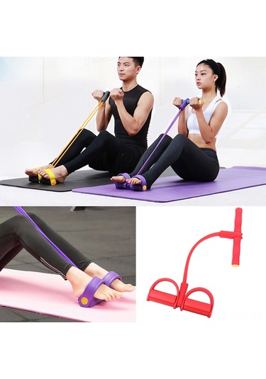 Yaleker Kırmızı Plastik Ayaklastı Esnek Kordaj - Antreman Çekici Cihazı Kırmızı