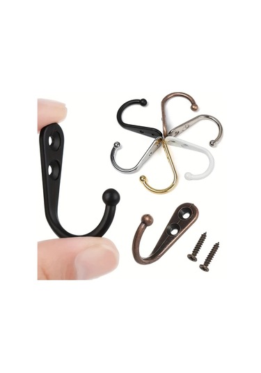 Willowhaven 5 Adet Retro Metal Kanca - Beyaz, Paslanmaz, Yük Taşır Ve Vidalı Montaj Beyaz