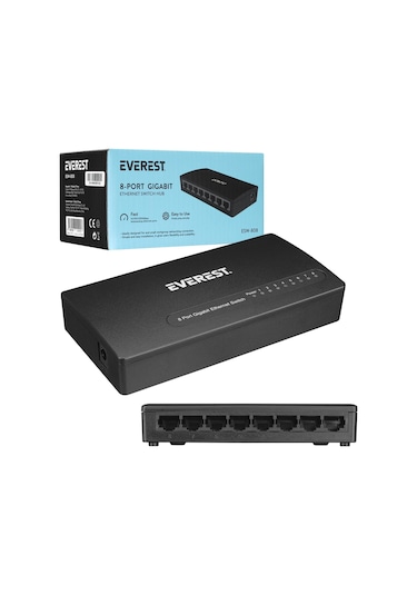 Everest ESW-808 Hub 8 Port 1000mbps Gıgabıt Ethernet Swıtch