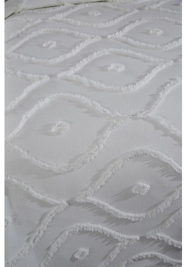 Çeyiz Diyarı Pirot 2 Parça Tek Kişilik Pike Takımı Krem Krem