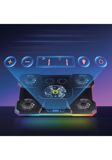 Ayarlanabilir Kademeli 9 Fanlı Telefon Tutacaklı Dizüstü Bilgisayar Soğutma Fanı