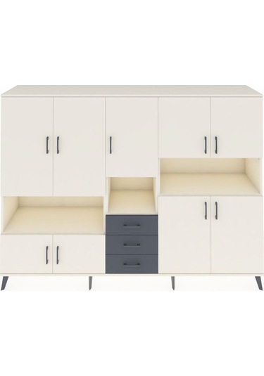 Hyperion Dolap 13 Raflı 3 Çekmeceli 9 Kapaklı 220x44x163 Aytaşı-a Aytaşı-aytaşı/antrasit