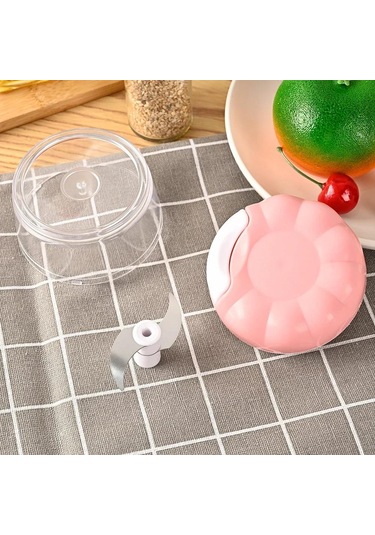 1 Adet Mini Mutfak Pratik Sarımsak İtici Ev Tipi Manuel Doğrama Sarımsak Acı Biber Doğrayıcı Mavi