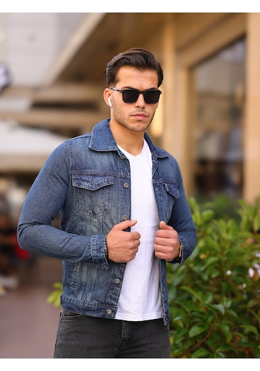 Mavi Renk Kot Ceket-1350 Açık Mavi