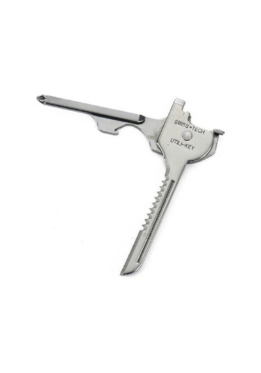 Ulzyvf 6 Fonksiyonlu Lala Anahtarlık Gümüş Tornavida Açacağı Anahtar Tutucu El Alet Çok Yönlü Anahtarlık Gümüş