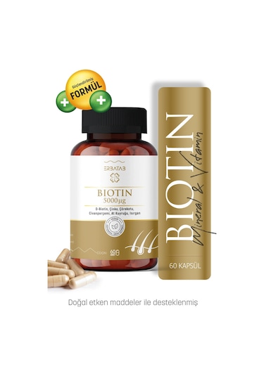 Erbatab Biotin Takviye Edici Gıda 60 Kapsül