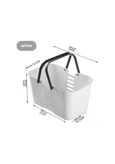 Yaozixa Beyaz Plastik Banyo Organizer Sepeti - Büyük Kapasiteli, Su Tüpü İlişkili, Taşınabilir, Kalın Malzeme, Kare Desenli Çeşitli Eşyaları Saklama Kutusu Diğer