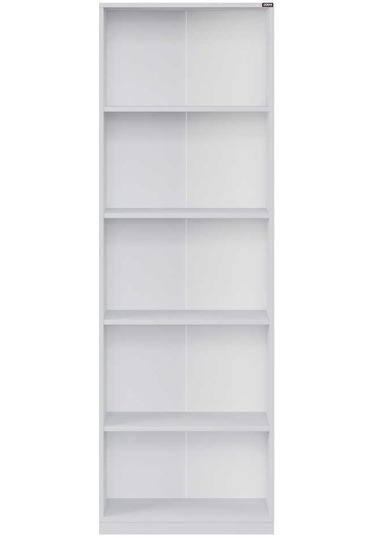 Modern 5 Raflı Kitaplık - Beyaz 64x182x26 Cm Beyaz