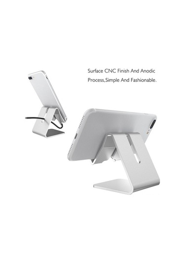 Sandwich Altın Alüminyum Dikey/kenar Tutucu - Şarj Deliği, Kaymaz Silikon, Telefon/tablet Destekli