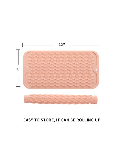 Çok Amaçlı Bulaşık Kurutma Matı, Mutfak İçin Silikon Mat Pembe-a Mürdüm