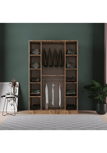 Pera 4 Kapaklı Eko Bazalı Gardırop - Mdf Kapak Antrasit