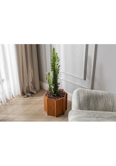 Halohope El Yapımı Ahşap Büyük Sekizgen Dekoratif Modern Kaliteli Bahçe Balkon Saksı Saksılık Stant Çiçeklik
