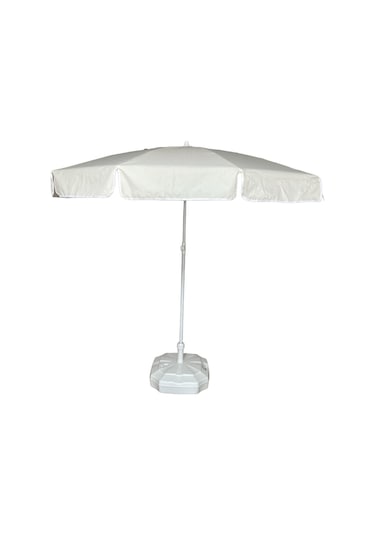 10 Telli Kalın Polyester Kumaşlı Balkon, Plaj Şemsiyesi Bidon Hariç Bej