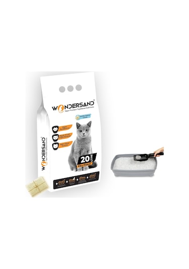 Wondersand Sabun Kokulu Topaklaşan İnce Beyaz Bentonit Kedi Kumu 20 L