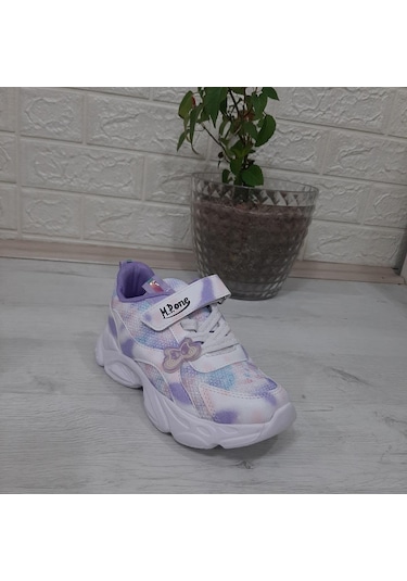 M.p One 3216 Mor Simli Cırtlı Hafif Rahat Kız Çocuk Spor Ayakkabı 001