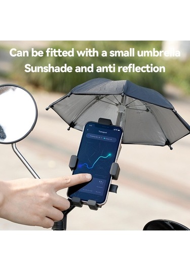 Tongxida Suntek Motosiklet Telefon Tutacak Siyah Şemsiyeli, Motosiklet İçin Uygun