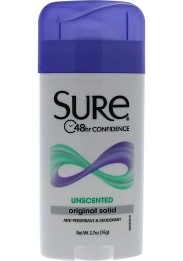 Sure Original Solid Unscented, Anti-perspirant Deodorant 76 G