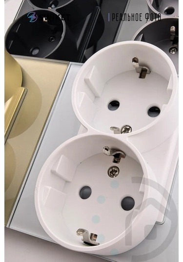 Lajt Haus Çiftli Cam Gömme Topraklamalı Priz 390145015 Çift Priz