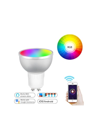 Sones Gu10 5w Rgb Karartma Wıfı Akıllı Led Ampul Enerji Tasarruflu Işık