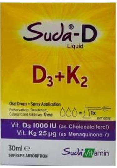 Suda-D D3 K2 Likid Vitamin 30 Ml