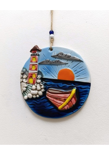 Seramik Deniz Temalı Dekoratif El İşi Duvar Süsü