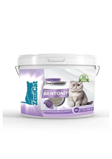 Lavanta Kokulu 18 Litre Kedi Kumu İnce Taneli Bentonit