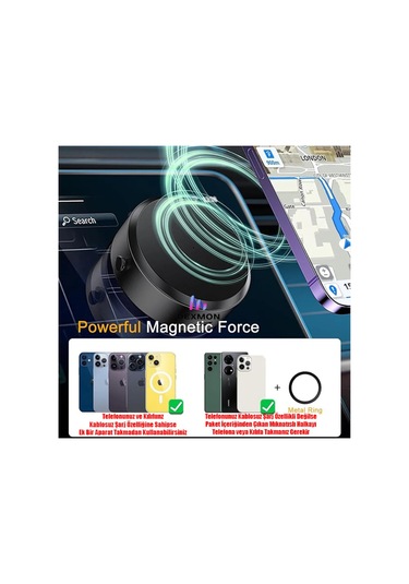 Yeni Nesil Akıllı Taşınabilir Magsafe Mıknatıslı Araç Tutucu