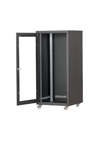 Setrack 19" 42U 600x800 Camlı Tekerlekli Rack Kabinet